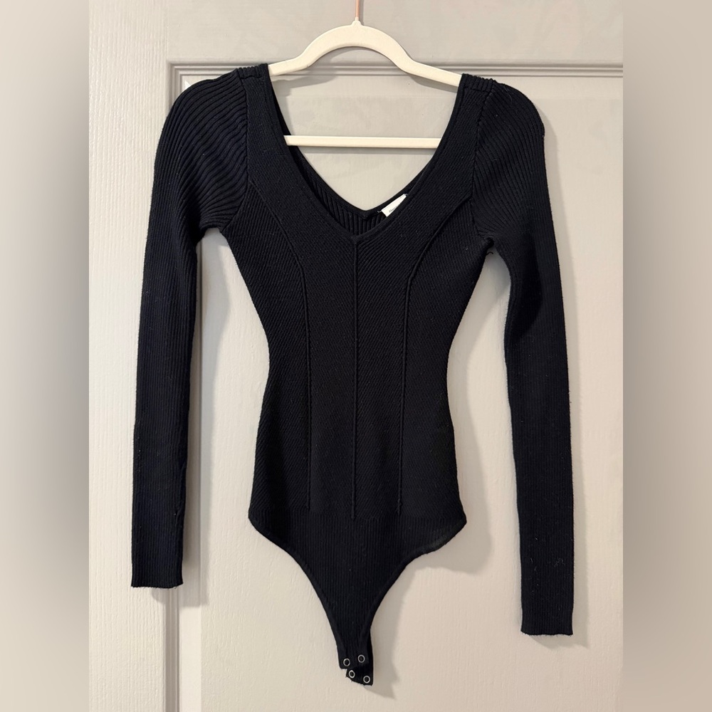 Abercrombie Black Knit Sweater Bodysuit